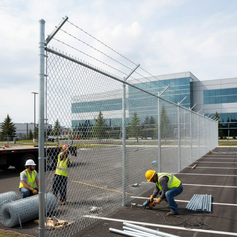 Chain Link Fence Building detail